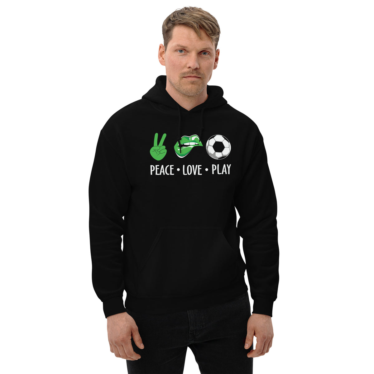 Peace Love Play Unisex Hoodie